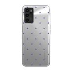 Manitoba Oppo A16 / A55 ile Uyumlu Baskılı Yumuşak Silikon Şeffaf Telefon Kılıfı, Mor Kalp Deseni