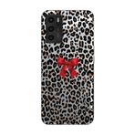 Manitoba Oppo A16 / A55 Uyumlu Baskılı Yumuşak Silikon Şeffaf Telefon Kılıfı, Leopar Desen, Kırmızı Fiyonk