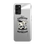 Manitoba Oppo A16 / A55 Uyumlu Baskılı Yumuşak Silikon Şeffaf Telefon Kılıfı, More Espresso Less Depresso
