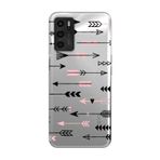 Manitoba Oppo A16 / A55 Uyumlu Baskılı Yumuşak Silikon Şeffaf Telefon Kılıfı, Ok Deseni, Siyah ve Pembe