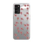 Manitoba Oppo A16 / A55 Uyumlu Baskılı Yumuşak Silikon Şeffaf Telefon Kılıfı, Pembe Çiçek Deseni