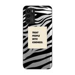 Manitoba Oppo A16 / A55 Uyumlu Baskılı Yumuşak Silikon Şeffaf Telefon Kılıfı, Zebra Desen, Siyah Beyaz