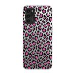 Manitoba Oppo A16 / A55 Uyumlu Baskılı Yumuşak Silikon Telefon Kılıfı, Leopar Desen, Pembe-Siyah