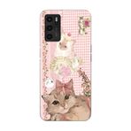Manitoba Oppo A16 / A55 Uyumlu Baskılı Yumuşak Silikon Telefon Kılıfı, Pembe, Kedi Desenli