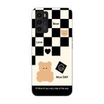 Manitoba Oppo A16 / A55 Uyumlu Baskılı Yumuşak Silikon Telefon Kılıfı, Şeffaf, Ayı ve Kalp Deseni