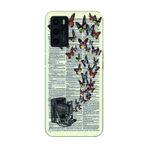 Manitoba Oppo A16 / A55 Uyumlu Vintage Kelebek Tasarımlı Baskılı Şeffaf Telefon Kılıfı