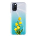Manitoba Oppo A52/A72/A92 Uyumlu Sarı Lale Tasarımlı Baskılı Şeffaf Telefon Kılıfı, Çok Renkli
