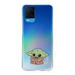 Manitoba Oppo A54 Uyumlu Baby Yoda Tasarımlı Baskılı Şeffaf Telefon Kılıfı, Çok Renkli