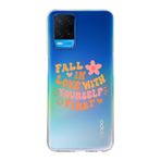 Manitoba Oppo A54 Uyumlu Fall In Love Tasarımlı Baskılı Şeffaf Telefon Kılıfı, Çok Renkli