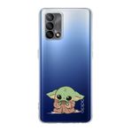 Manitoba Oppo A74 Uyumlu Baby Yoda Tasarımlı Baskılı Şeffaf Telefon Kılıfı, Çok Renkli