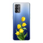 Manitoba Oppo A74 Uyumlu Baskılı Yumuşak Silikon Şeffaf Telefon Kılıfı, Sarı Lale Deseni