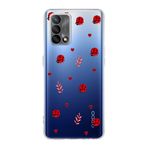 Manitoba Oppo A74 Uyumlu Baskılı Yumuşak Silikon Şeffaf Telefon Kılıfı, Uğur Böceği ve Kalp Deseni