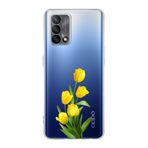 Manitoba Oppo A74 Uyumlu Sarı Lale Tasarımlı Baskılı Şeffaf Telefon Kılıfı