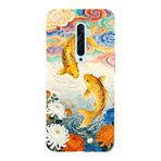 Manitoba Oppo Reno 2Z ile Uyumlu Baskılı Yumuşak Silikon Telefon Kılıfı, Balık ve Çiçek Deseni