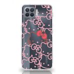 Manitoba Oppo Reno 4 Lite ile Uyumlu Hello Kitty Tasarımlı Baskılı Şeffaf Telefon Kılıfı