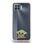 Manitoba Oppo Reno 4 Lite Uyumlu Baby Yoda Tasarımlı Baskılı Şeffaf Telefon Kılıfı