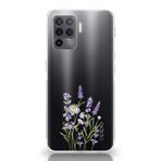 Manitoba Oppo Reno 5 Lite ile Uyumlu Baskılı Yumuşak Silikon Şeffaf Telefon Kılıfı, Çiçek Deseni