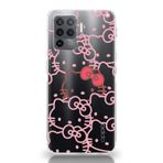 Manitoba Oppo Reno 5 Lite ile Uyumlu Hello Kitty Tasarımlı Baskılı Şeffaf Telefon Kılıfı, Silikon, Pembe