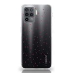 Manitoba Oppo Reno 5 Lite ile Uyumlu Minik Kalpler Tasarımlı Baskılı Şeffaf Telefon Kılıfı