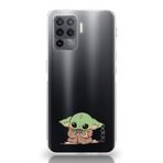 Manitoba Oppo Reno 5 Lite Uyumlu Baby Yoda Tasarımlı Baskılı Şeffaf Silikon Telefon Kılıfı