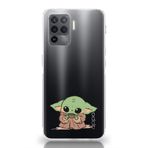 Manitoba Oppo Reno 5 Lite Uyumlu Baby Yoda Tasarımlı Baskılı Şeffaf Telefon Kılıfı