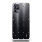 Manitoba Oppo Reno 5 Lite Uyumlu Baskılı Yumuşak Silikon Şeffaf Telefon Kılıfı, Mor Kalp Deseni