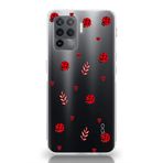 Manitoba Oppo Reno 5 Lite Uyumlu Baskılı Yumuşak Silikon Şeffaf Telefon Kılıfı, Uğur Böceği ve Kalp Deseni