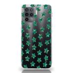 Manitoba Oppo Reno 5 Lite Uyumlu Baskılı Yumuşak Silikon Şeffaf Telefon Kılıfı, Yeşil Yıldız Desen