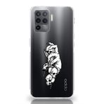 Manitoba Oppo Reno 5 Lite Uyumlu Kuru Kafa Tasarımlı Baskılı Şeffaf Telefon Kılıfı