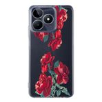 Manitoba Realme C53 ile Uyumlu Baskılı Yumuşak Silikon Şeffaf Telefon Kılıfı, Çiçek Desen