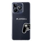 Manitoba Realme C53 ile Uyumlu Baskılı Yumuşak Silikon Şeffaf Telefon Kılıfı, Player 1 Desen