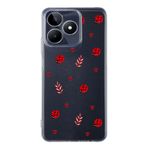 Manitoba Realme C53 ile Uyumlu Baskılı Yumuşak Silikon Şeffaf Telefon Kılıfı, Uğur Böceği ve Kalp Deseni