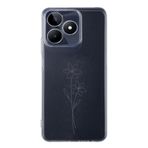 Manitoba Realme C53 Uyumlu Baskılı Yumuşak Silikon Şeffaf Telefon Kılıfı, Çiçek Deseni