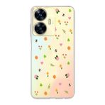 Manitoba Realme C55 Uyumlu Baskılı Yumuşak Silikon Şeffaf Telefon Kılıfı, Çiçek ve Arı Deseni