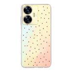 Manitoba Realme C55 Uyumlu Baskılı Yumuşak Silikon Şeffaf Telefon Kılıfı, Kırmızı Kalp Deseni