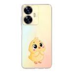 Manitoba Realme C55 Uyumlu Baskılı Yumuşak Silikon Şeffaf Telefon Kılıfı, Sarı Civciv Deseni