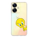Manitoba Realme C55 Uyumlu Baskılı Yumuşak Silikon Şeffaf Telefon Kılıfı, Sarı Desen