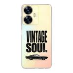 Manitoba Realme C55 Uyumlu Baskılı Yumuşak Silikon Şeffaf Telefon Kılıfı, Vintage Soul Desen