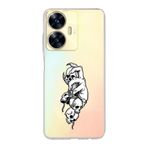 Manitoba Realme C55 Uyumlu Kuru Kafa Tasarımlı Baskılı Şeffaf Telefon Kılıfı