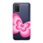 Manitoba Samsung Galaxy A02S ile Uyumlu Baskılı Yumuşak Silikon Şeffaf Telefon Kılıfı, Pembe Desen
