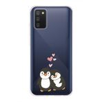 Manitoba Samsung Galaxy A02S ile Uyumlu Baskılı Yumuşak Silikon Şeffaf Telefon Kılıfı, Penguen Deseni