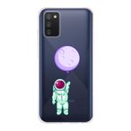 Manitoba Samsung Galaxy A02S Uyumlu Astronot Tasarımlı Baskılı Şeffaf Telefon Kılıfı