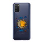 Manitoba Samsung Galaxy A02S Uyumlu Ay Güneş ve Gezegen Tasarımlı Baskılı Şeffaf Telefon Kılıfı
