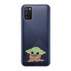 Manitoba Samsung Galaxy A02S Uyumlu Baby Yoda Tasarımlı Baskılı Şeffaf Telefon Kılıfı