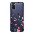 Manitoba Samsung Galaxy A02S Uyumlu Baskılı Yumuşak Silikon Şeffaf Telefon Kılıfı, Çiçek Deseni