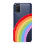Manitoba Samsung Galaxy A02S Uyumlu Baskılı Yumuşak Silikon Şeffaf Telefon Kılıfı, Gökkuşağı Desen