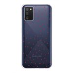 Manitoba Samsung Galaxy A02S Uyumlu Baskılı Yumuşak Silikon Şeffaf Telefon Kılıfı, Kırmızı Kalp Desen