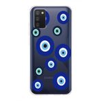 Manitoba Samsung Galaxy A02S Uyumlu Baskılı Yumuşak Silikon Şeffaf Telefon Kılıfı, Mavi Göz Deseni