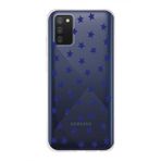Manitoba Samsung Galaxy A02S Uyumlu Baskılı Yumuşak Silikon Şeffaf Telefon Kılıfı, Mavi Yıldız Desen
