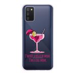 Manitoba Samsung Galaxy A02S Uyumlu Baskılı Yumuşak Silikon Şeffaf Telefon Kılıfı, Pembe Desen
